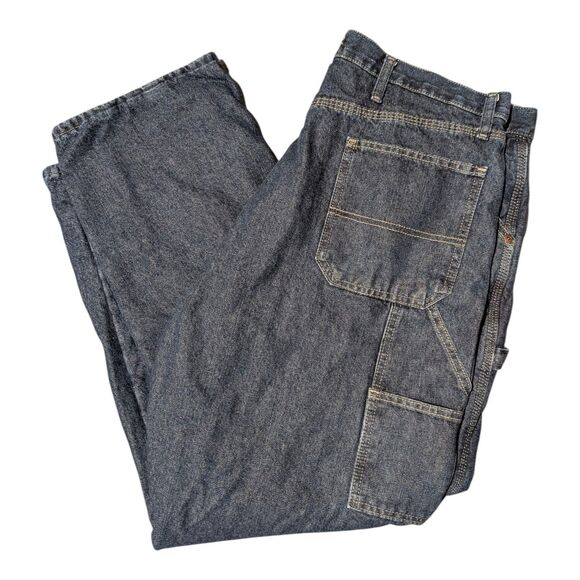Wrangler Authentic Carpenter Jeans Men’s 38x32 ZM4FLDI Blue Denim Fleece Lined - Picture 1 of 5